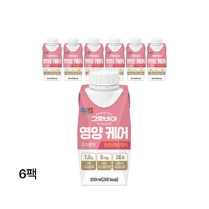 그린비아 영양케어 구수한맛 완전균형영양식, 6개, 200ml