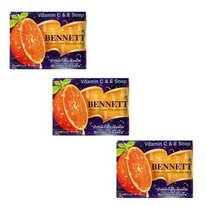 태국 베넷 베네트 오렌지 비타민비누 130g x 3개 BENNETT oange vitamin E C&E Fomula Soap