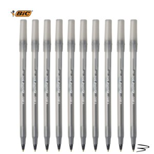 BIC 빅 라운드 스틱 볼펜 (1.0mm) 10개입, 검정색