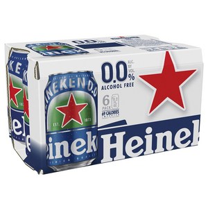 【PACK OF 6】 Heineken 0.0% Non Alcohol Bee - Geat 【6개 팩】 하이네켄 0.0% 무알코올 맥주 - 훌륭한 맛 무알코올 - 11.2 Fl, 330ml, 6개