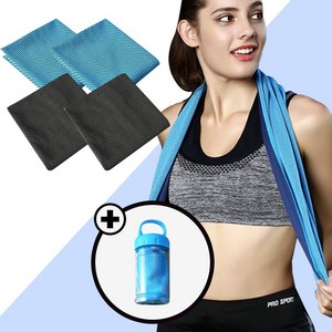 렌버핏 완벽흡수 간편휴대 스포츠 건식타올 4P, 스카이+스카이+진그레이+진그레이, 2개