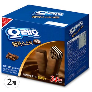 오레오 웨하스스틱 초코, 510g, 2개