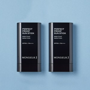 무슈제이 퍼펙트 워터프루프 기름종이 선스틱 18.5g SPF50+ PA++++ 1개, 2개, 18.5ml