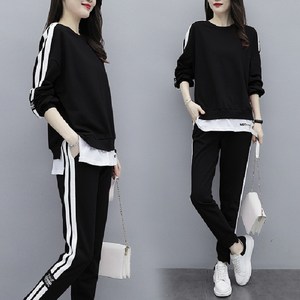 SALE-NEW봄철 여자트레이닝세트 트레이닝복세트 빅사이즈 긴팔티셔츠 여성트레이닝바지 투피스세트 세미와이드 컴포트 원단 5XL