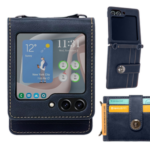 핸드폰케이스공장 갤럭시 Z플립 케이스 카드 지갑 가죽 스트랩