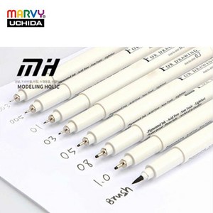 Mavy 마비 건담마커 수성 먹선펜 0.02mm - 1.2mm bush, 0.03mm, 1개