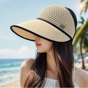 비온스 예쁜 여성 여름 모자 중년 라탄스타일 엄마 챙모자 썬캡 휴가 자외선차단 얼굴햇빛가리개