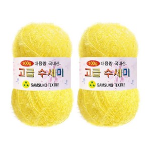 울클럽 뜨개실 대용량 고급수세미 100g 2볼 (총 200g), 109 노랑, 2개