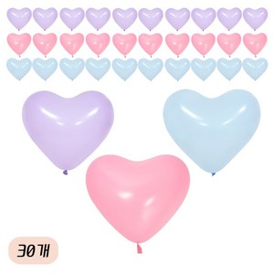 파티브로 하트 라텍스 풍선 30cm 30종세트, 1세트, 마카롱라벤더+마카롱핑크+마카롱스카이