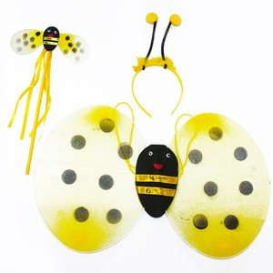 3종 꿀벌 날개 머리띠 봉 세트 코스프레 역활 파티 소품