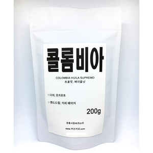 콜롬비아 수프리모 200g 깡통시장바리스타, 홀빈(분쇄안함), 1개