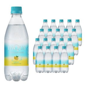 라쿠아 스파클링 워터 레몬 탄산수 500ml x 20개입 미네랄 생수 제로칼로리, 20개