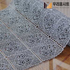 [우리홈시트] 북유럽스타일 방수코팅 레이스식탁보 LC-005 블랙로즈 (폭)50cm x (길이)50cm, (폭) 50cm x (길이) 50cm