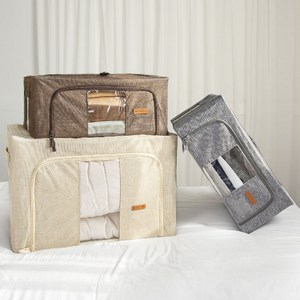 비스토어 패브릭 리빙박스 44L, 그레이, 1개