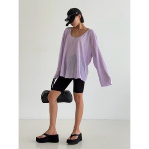 시스루유넥 루즈핏 유넥 심플 오버핏 슬라브 무지 빅사이즈 비치웨어 이너