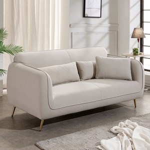 리자인가구 아쿠아텍스 생활방수 패브릭 3인용 소파, 라이트그레이