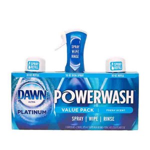 다운 플래티넘 파워워시 프레쉬 향 쉬운세척 식기세제 Dawn Platinum Powe Wash 1스타터+ 리필2개 (437ml x 3개입), 1개, 437ml