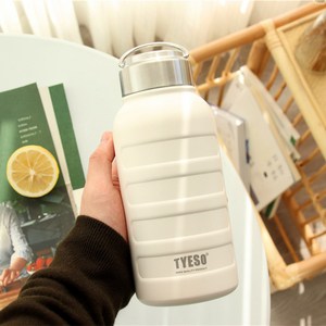 TYESO 진공 스텐 텀블러 보온보냉 대용량 손잡이 캠핑 스포츠(보헤미안 750ml / 1000ml), 화이트