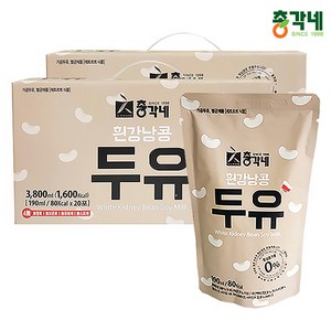 총각네 흰강낭콩 두유, 190ml, 40개