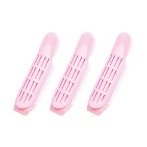 뿌리 볼륨 집게 펌 셀프 앞머리 정수리 헤어 핀 구르프, 1개, 뿌리볼륨_집게 (핑크 3P)