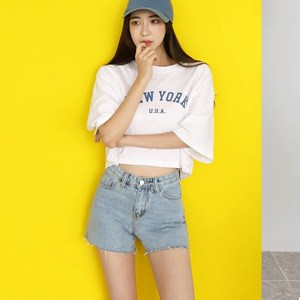 스테이미 하이웨이스트 청반바지