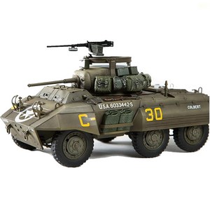 프라모델 1/35 U.S.ARMY 미육군 M8 그레이하운드 밀리터리 장갑차 모형조립 만들기 교구, 1개