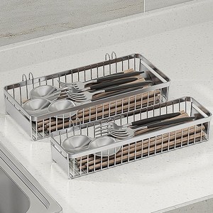 리빙공감 사각 올스텐304 물빠짐 조리도구 수저통, 1개