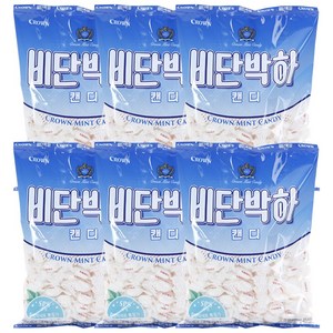 크라운 비단박하캔디, 140g, 6개