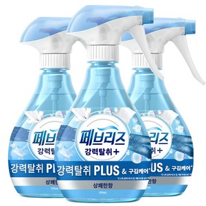 페브리즈 섬유탈취제 강력탈취 플러스 상쾌한향 본품, 370ml, 3개