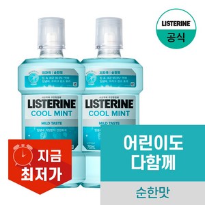 리스테린 쿨민트 마일드 구강청결제, 750ml, 2개