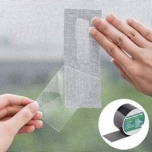 Mesh Boken Window Sceen Repai Tape Doo Stong Adhesive Home Pactical Black, 1개