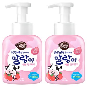 샤워메이트 말랑카우 퓨어버블 핸드워시 딸기우유향, 500ml, 2개