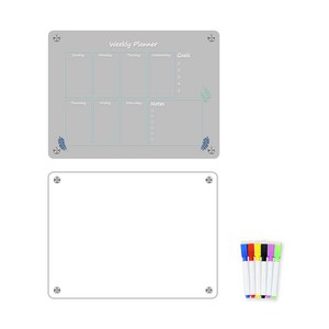 LDO 아크릴 드라이 지우기 보드 30x40cm 투명 메모장 자석 화이트 보드 주간 계획 메모장 가정 주방 메모 식료품 목록을위한 유연한 냉장고 자석 화이트 보드 메모장, 1개