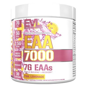 EVLUTIONNUTRITION EAA 7000 필수아미노산 핑크 레모네이드 맛, 1개, 309g