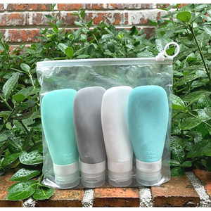 산컴퍼니 새지않는 실리콘 보틀 여행용 수영장 공병 90ml 4개, 1세트, 혼합색상