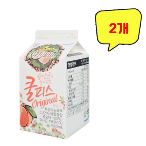 쿨피스 복숭아맛, 450ml, 2개