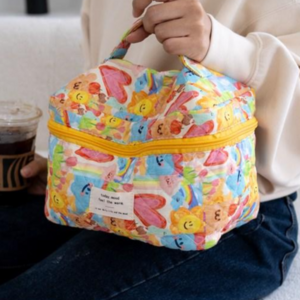 프롬래빗 화장품 기저귀 생리대 파우치 여행용 가방, 오렌지