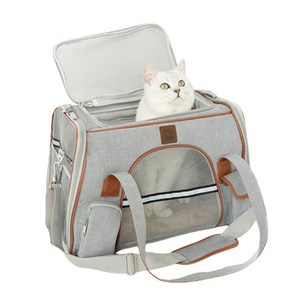 펫포에버 강아지 기내용 이동가방 애견 기내용 가방 고양이 이동가방 캐리어, 라이트 그레이 (리뉴얼), 1개
