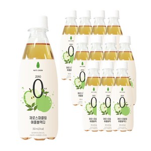 넛츠그린 제로스파클링 애플블랙티, 12개, 350ml