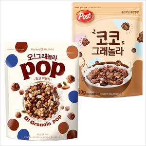 오리온 오그래놀라 팝 초코아몬드 370g+포스트 코코그래놀라 450g, 2개, 370g