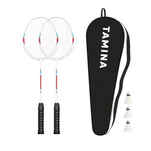 타미나 프리미엄 배드민턴 라켓 풀세트, 화이트, 1개
