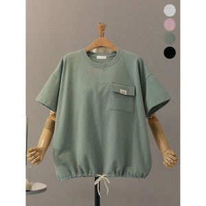 모노시크 리아베 미니 포켓 밑단 스트링 반팔 티셔츠 MNTG138