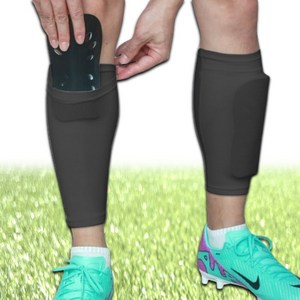 후후패밀리 튜브삭스 스타킹 슬리브 튜브스타킹 신가드홀더 포켓 더블슬리브 밴드 축구, 블랙, 1개