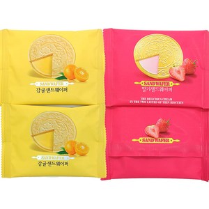 샌드웨이퍼 감귤 30개입 + 딸기 30개입, 240g, 2개