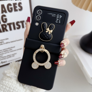 갤럭시 z플립4 반짝이 토끼 고리 링 힌지보호 하드 케이스