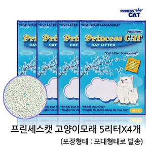 고양이모래 프린세스캣 5Lx4 포대포장, 프린세스캣 5Lx4 박스포장, 1개, 5L