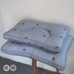 프리마렌 곰돌이 경추 베개 2컬러 (하늘색/그레이), 1개, 하늘색 곰