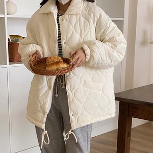 마이핏다이어리 겨울 빅사이즈 오버핏 누빔 퀄팅 깔깔이 경량 데일리 얇은 숏 패딩