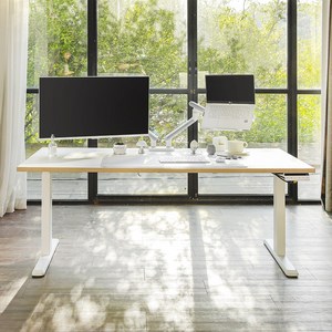 엔산마운트 NMD1 듀얼모터 모션데스크 전동 높이조절 책상 데스크 서서일하는 스탠딩 워크 허리건강, 상판 1800x750mm-라이트우드, 듀얼모터프레임-화이트, 버튼패널-화이트