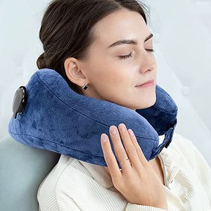 H형 여행용 에어 목베개 기내용 비행기 추천 다이소목베개, 블루
